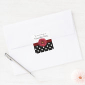 Rote Blume Polka Punkt anpassbare Aufkleber (Umschlag)
