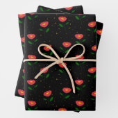 Rote Blume Poppies Geschenkpapier Set (Beispiel)