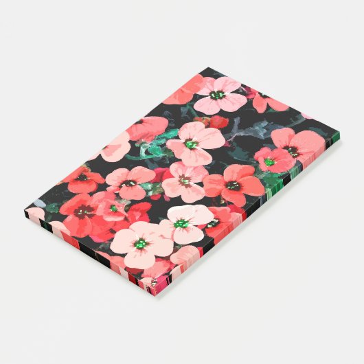 Rote Blume Post-it Klebezettel (angewinkelt)