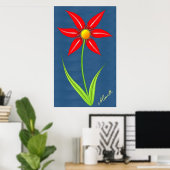 Rote Blume Poster (Heimbüro)