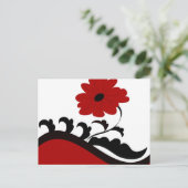 Rote Blume - Postkarte (Stehend Vorderseite)