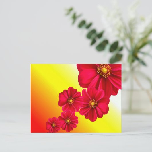 Rote Blume Postkarte (Stehend Vorderseite)