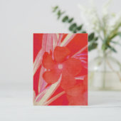 Rote Blume Postkarte (Stehend Vorderseite)