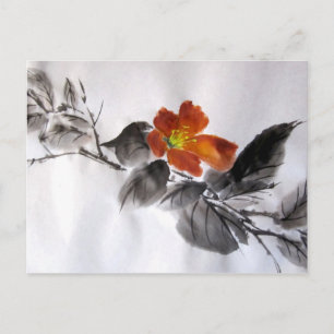 Rote Blume Postkarte