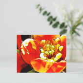 Rote Blume Postkarte (Stehend Vorderseite)