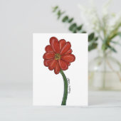 Rote Blume Postkarte (Stehend Vorderseite)