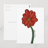 Rote Blume Postkarte (Vorne/Hinten)