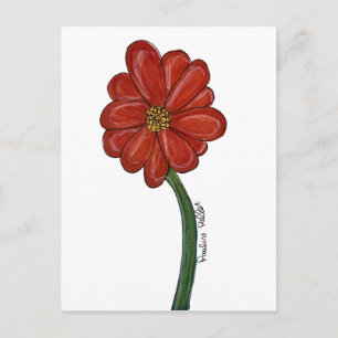 Rote Blume Postkarte