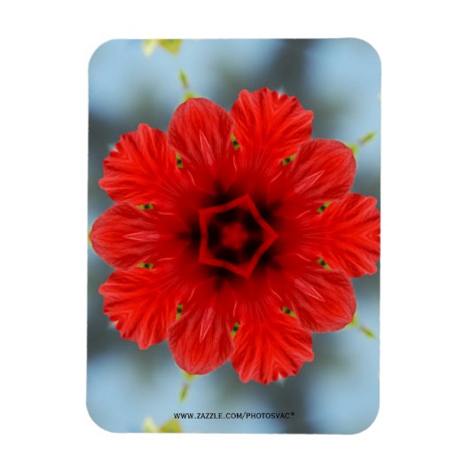 Rote Blume Premium Magnet (Vertikal)