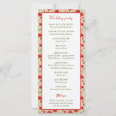 Rote Blume Romantisches Hochzeitsprogramm (Rückseite)