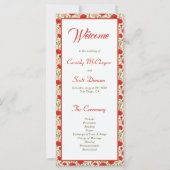 Rote Blume Romantisches Hochzeitsprogramm (Vorderseite)