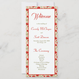 Rote Blume Romantisches Hochzeitsprogramm