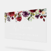 Rote Blume, rosa Blume, Babydusche Empfang Acrylschild (Winkel)