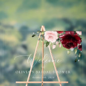 Rote Blume, rosa Blume, Brautparty Willkommen Acrylschild (Neutral)