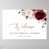 Rote Blume, rosa Blume, Brautparty Willkommen Poster (Vorne)