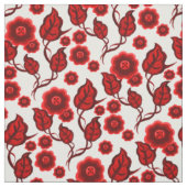 Rote Blume/rote Blätter/Folkloreblume 2 Stoff (Muster)