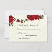 Rote Blume RSVP-Karte RSVP Karte (Vorderseite)