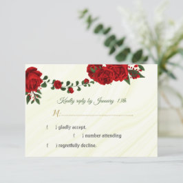 Rote Blume RSVP-Karte RSVP Karte