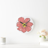 Rote Blume Runde Wanduhr (Zuhause)