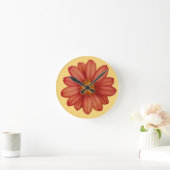 rote Blume Runde Wanduhr (Zuhause)