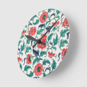 Rote Blume Runde Wanduhr (Winkel)
