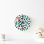 Rote Blume Runde Wanduhr (Zuhause)