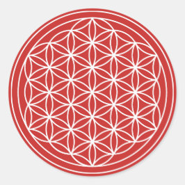 Rote Blume Runder Aufkleber