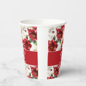 Rote Blume Sammeln Sie Papier-Cup-Monogramm-Famili Pappbecher (Links)
