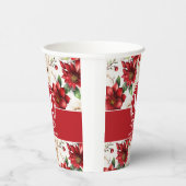 Rote Blume Sammeln Sie Papier-Cup-Monogramm-Famili Pappbecher (Rechts)