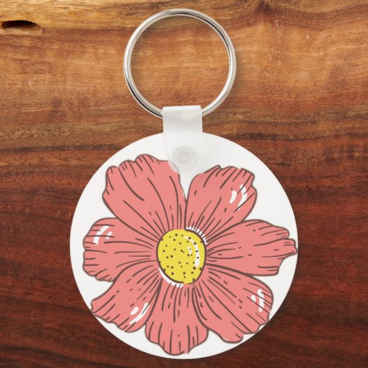Rote Blume Schlüsselanhänger (Vorderseite)