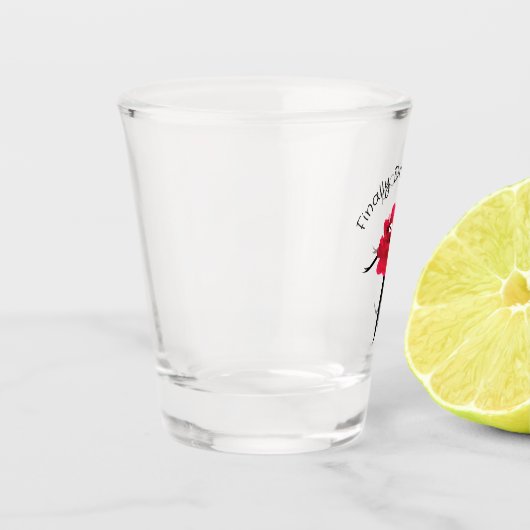 Rote Blume Schnapsglas (Links)