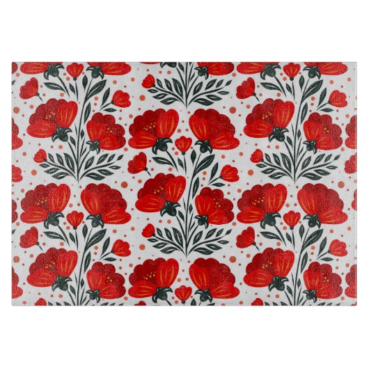 Rote Blume Schneidebrett (Vorderseite)