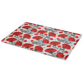 Rote Blume Schneidebrett (Ecke)