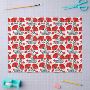 Rote Blume Seidenpapier