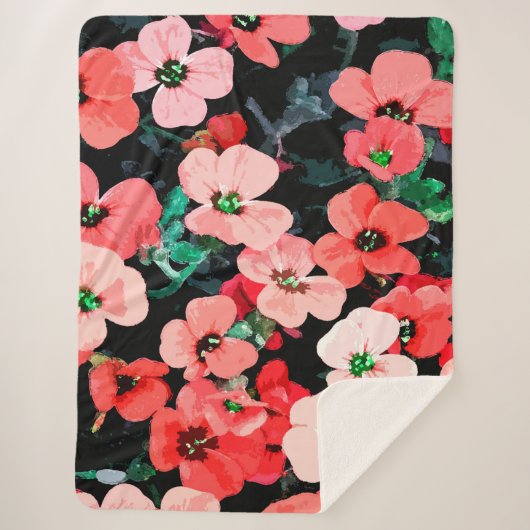 Rote Blume Sherpadecke (Vorderseite)