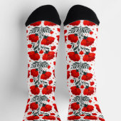 Rote Blume Socken (Oben)