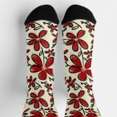 Rote Blume Socken (Oben)