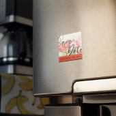 Rote Blume speichern das Datumsfenster Magnet