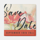 Rote Blume speichern das Datumsfenster Magnet (Vorne)