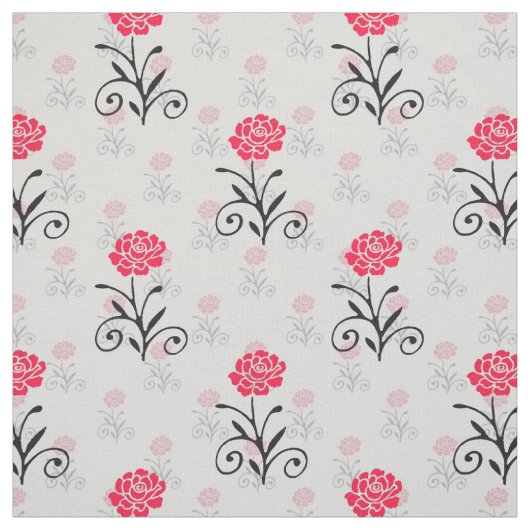 Rote Blume Stalk Illustration Stoff (Muster)