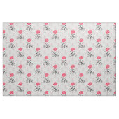 Rote Blume Stalk Illustration Stoff (Fat Quarter (45,7 x 55,9 cm))