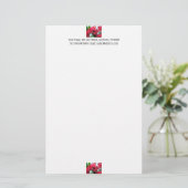 Rote Blume Stationery Briefpapier (Stehend Vorderseite)