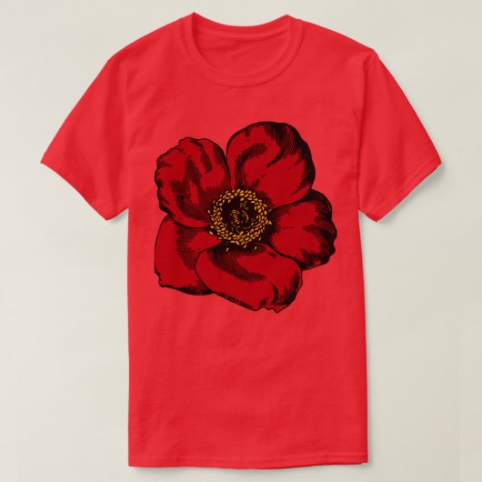 Rote Blume T-Shirt (Design vorne)
