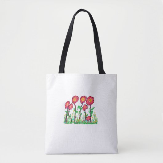 Rote Blume Tasche (Vorderseite)