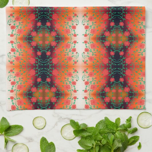 Rote Blume Teetuch drucken Handtuch (Gefaltet)