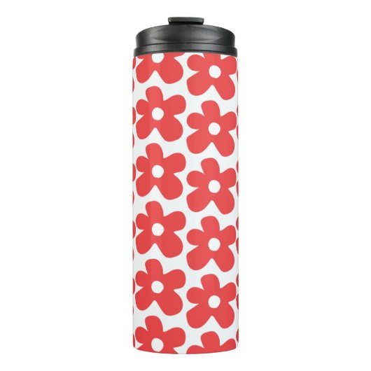 Rote Blume Thermosbecher (Vorderseite)