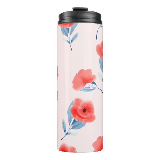 Rote Blume Thermosbecher (Vorderseite)