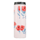Rote Blume Thermosbecher (Rückseite)