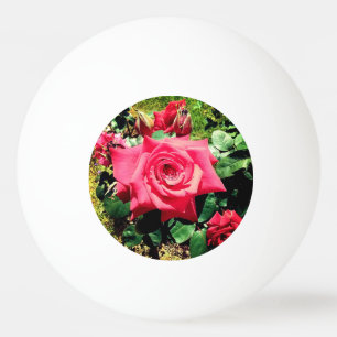 Rote Blume Tischtennisball