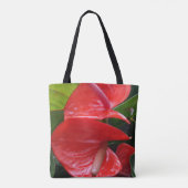 Rote Blume Totbeutel Tasche (Rückseite)